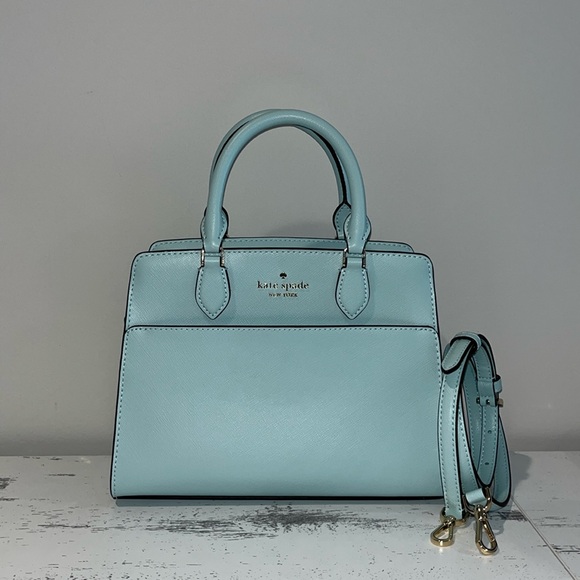 ♠️kate spade Madison Saffiano Small Satchel, Blue Glow NWT - Picture 6 of 11